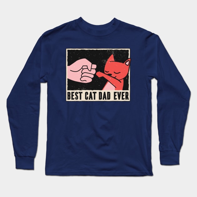 Best cat dad ever Long Sleeve T-Shirt by Midoart